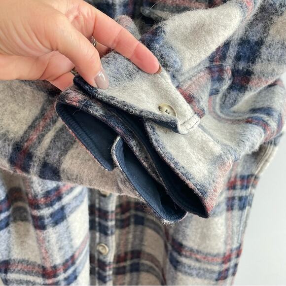 Isabel Marant Etoile | Women’s Gabrion Oversized Wool Blanket Shacket Plaid Coat - Picture 8 of 12